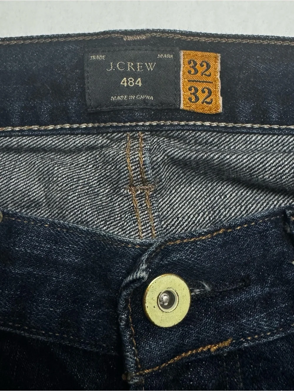 J Crew 484 Jeans Japanese Selvedge Kaihara Denim Dark Blue Button Fly 32x32 Slim